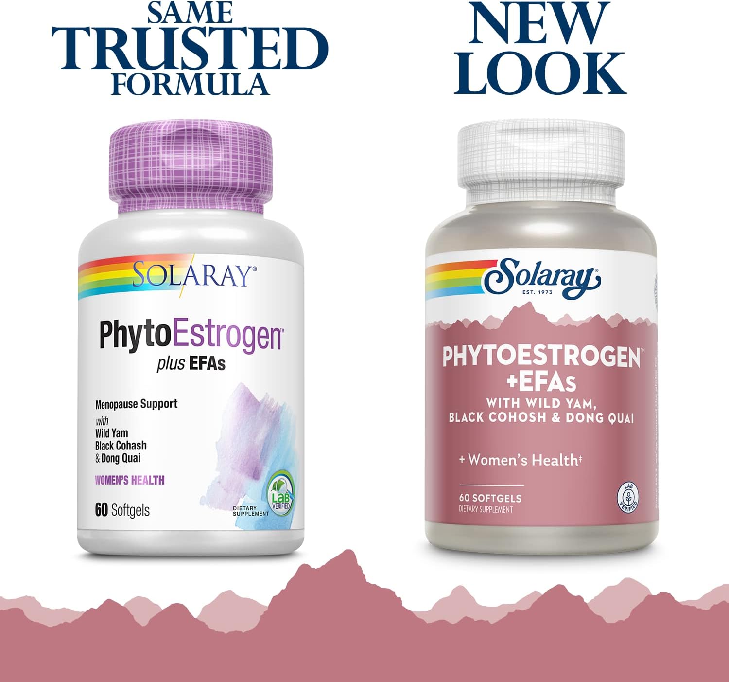 SOLARAY PhytoEstrogen Plus EFAs Menopause Support | Wild Yam, Black Cohosh, Evening Primrose & Borage | 60 Capsules, 30 Serv. - görsel 2