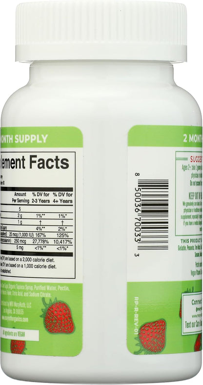 Mary Ruth's Vitamin D3 B12 Gummies, 60 Count