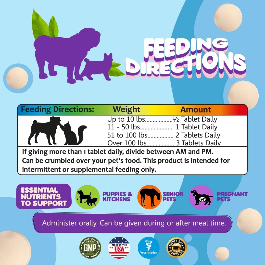 Dog Prenatal Vitamins – Multivitamin with Folic Acid, Calcium, Iron, Minerals and Amino Acids. Ideal for Pregnant, Nursing and New-born Pets – Senior Dog Supplement, Complete Puppy Multi Vitamin - görsel 7