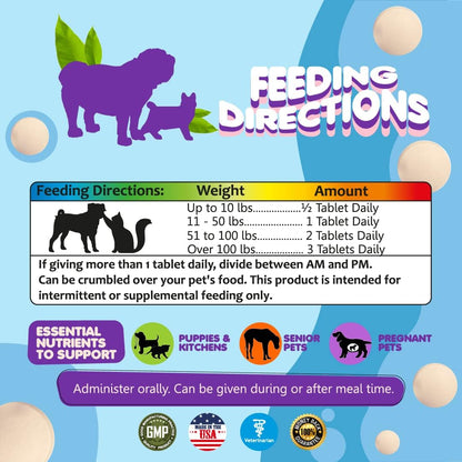 Dog Prenatal Vitamins – Multivitamin with Folic Acid, Calcium, Iron, Minerals and Amino Acids. Ideal for Pregnant, Nursing and New-born Pets – Senior Dog Supplement, Complete Puppy Multi Vitamin