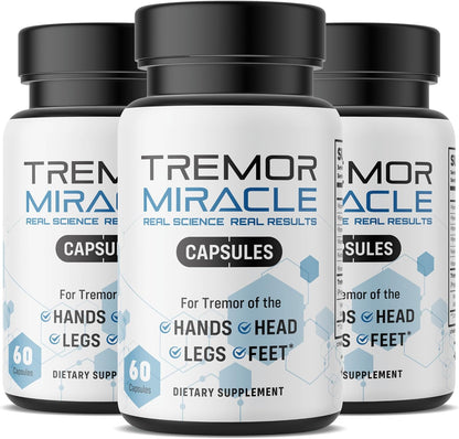 Real Science Tremor Support Capsules – Tremor Relief Supplement with GABA and Vitamins for Nervous System Support – Made in USA, 60 Capsules
