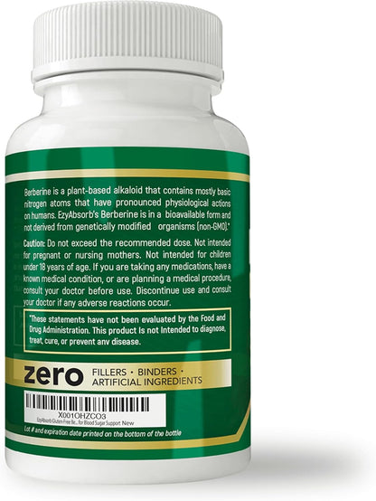 EzyAbsorb Gluten-Free Berberine 500mg with LA-3 AMPK Activator - 60 Vegan Capsules