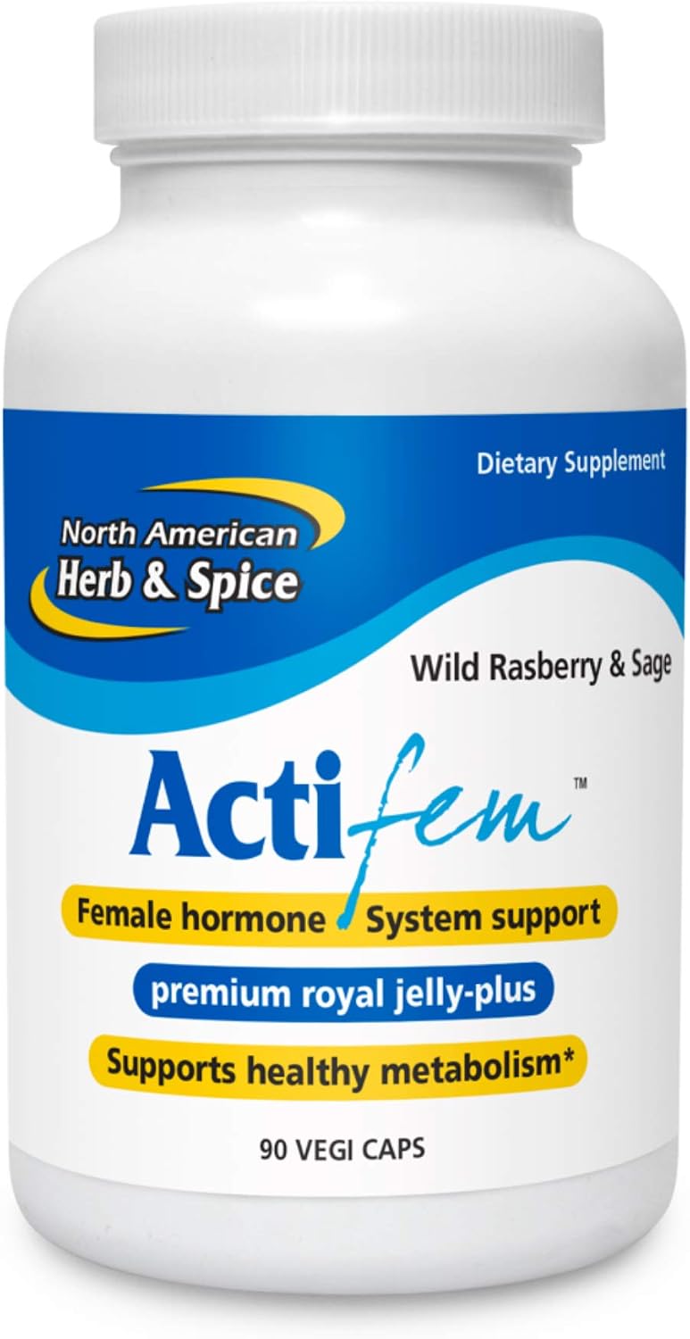 NORTH AMERICAN HERB & SPICE ActiFEM - 90 Capsules - Supports Hormone Balance for Women - görsel 1