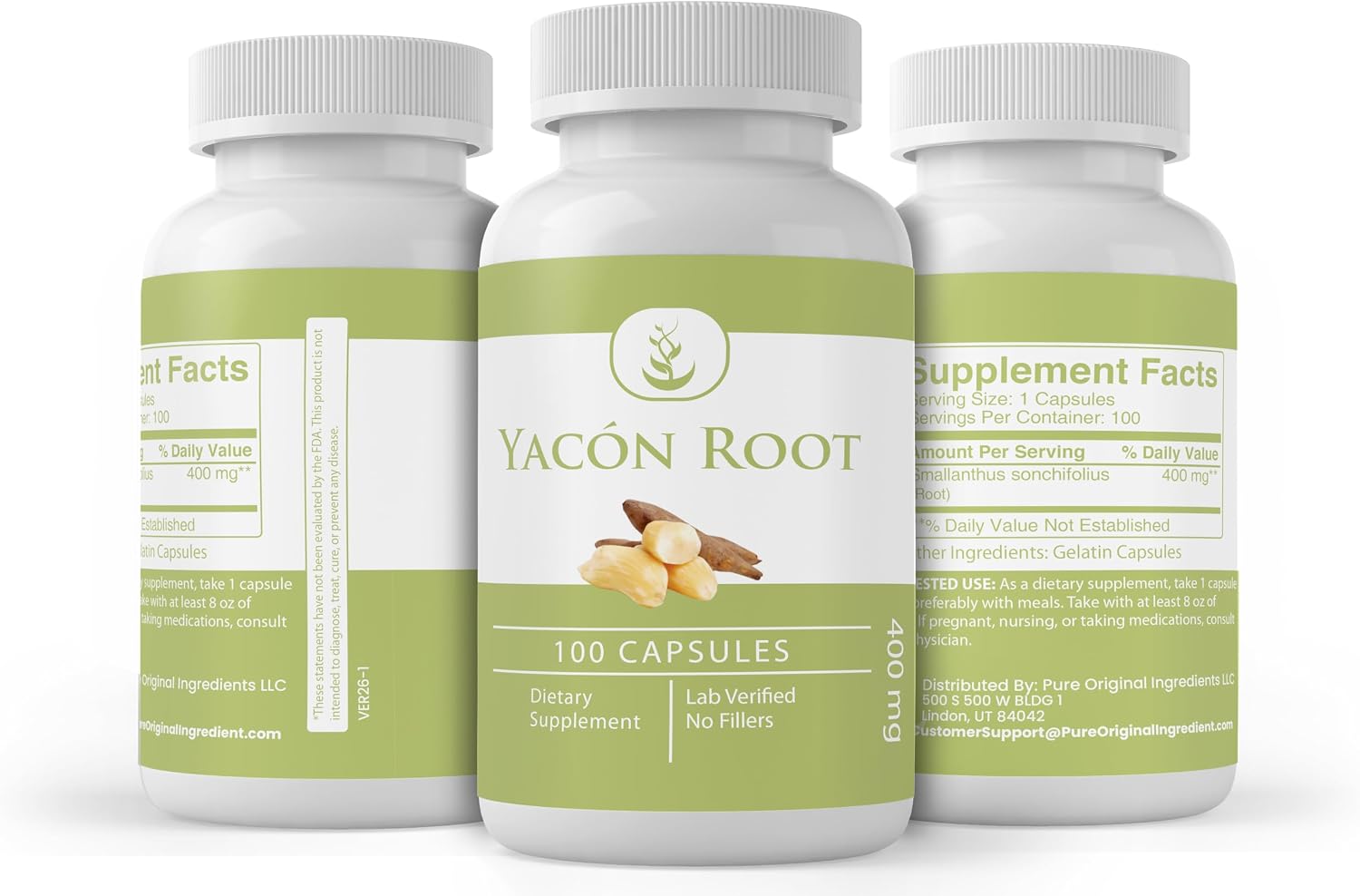 PURE ORIGINAL INGREDIENTS Yacon Root, (100 Capsules) Always Pure, No Additives Or Fillers, Lab Verified - görsel 4