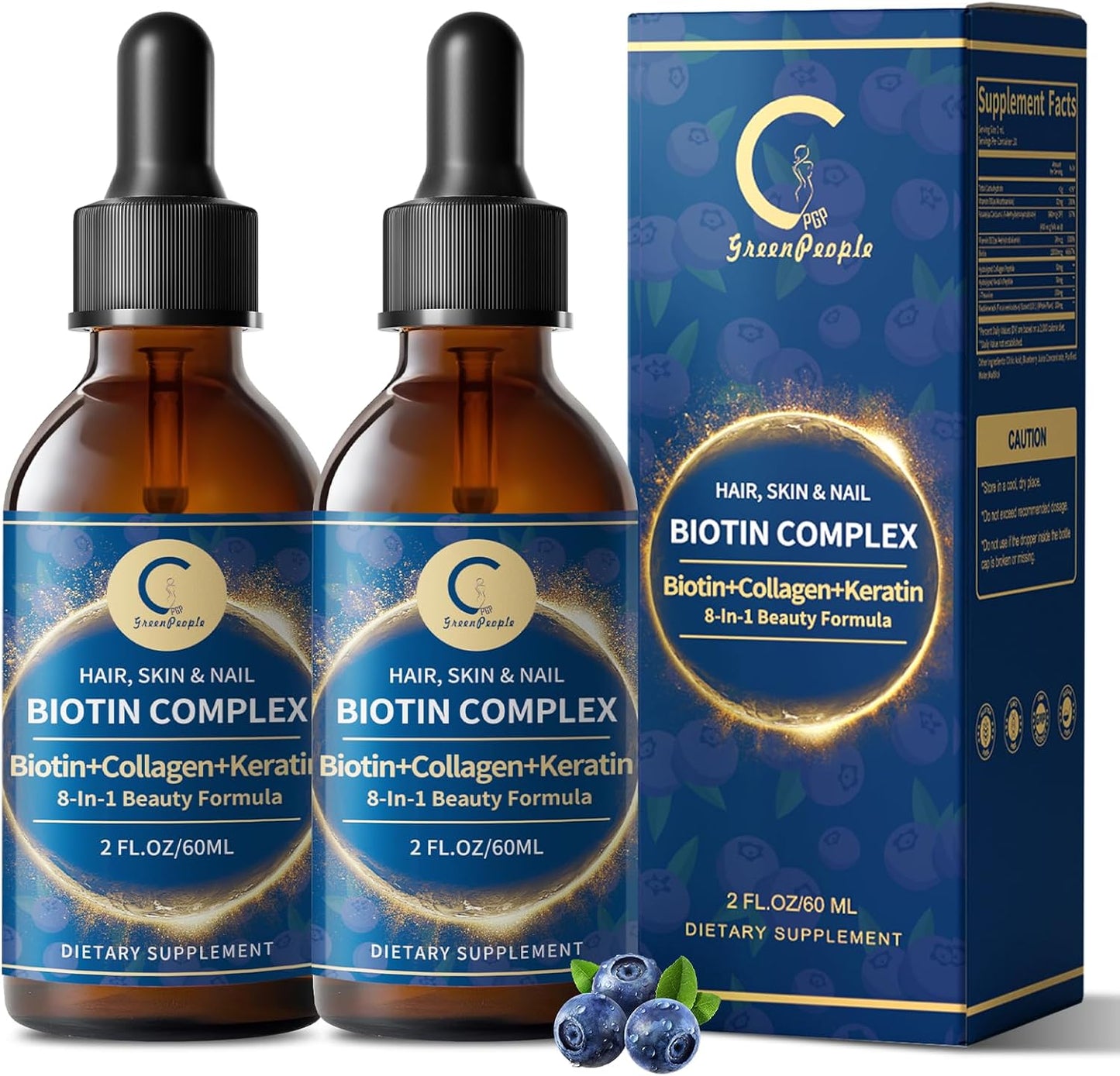 Liquid Biotin & Collagen Drops – Biotin 20,000mcg – Hair, Skin & Nails Support – 60ml - görsel 9