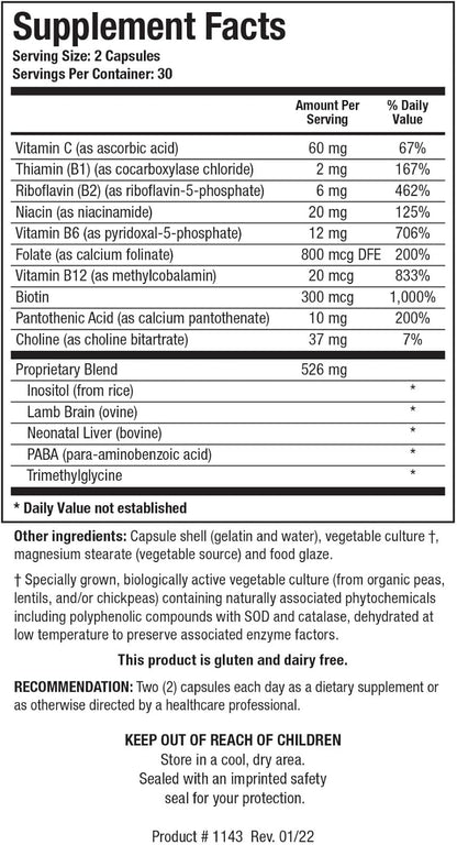 Biotics Research Bio GGG B Complex - Biochemically Activated B Vitamins, 60 Capsules
