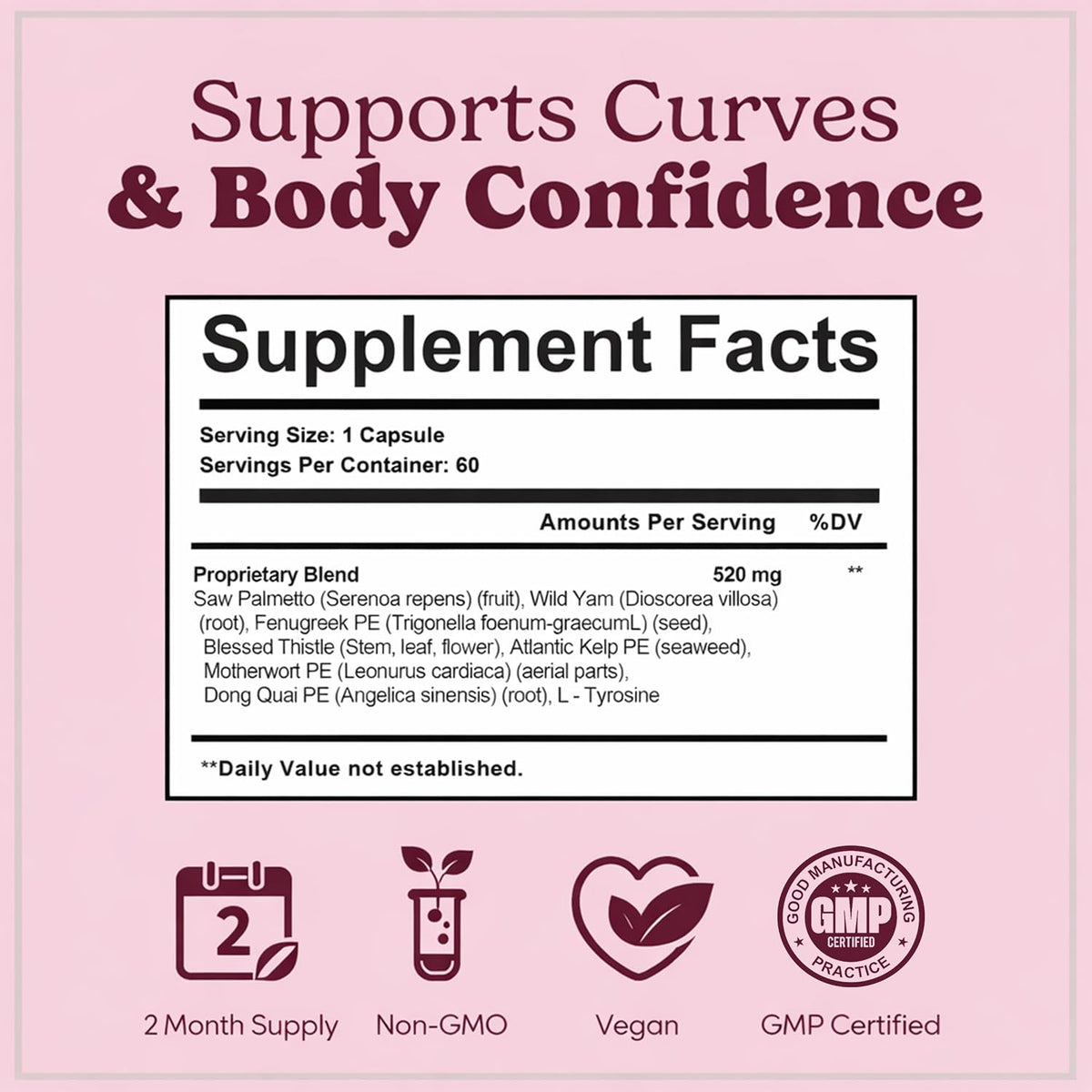 Pretty Privates Bum Enhancer Supplement - Natural Curve Support - 60 Count - görsel 3