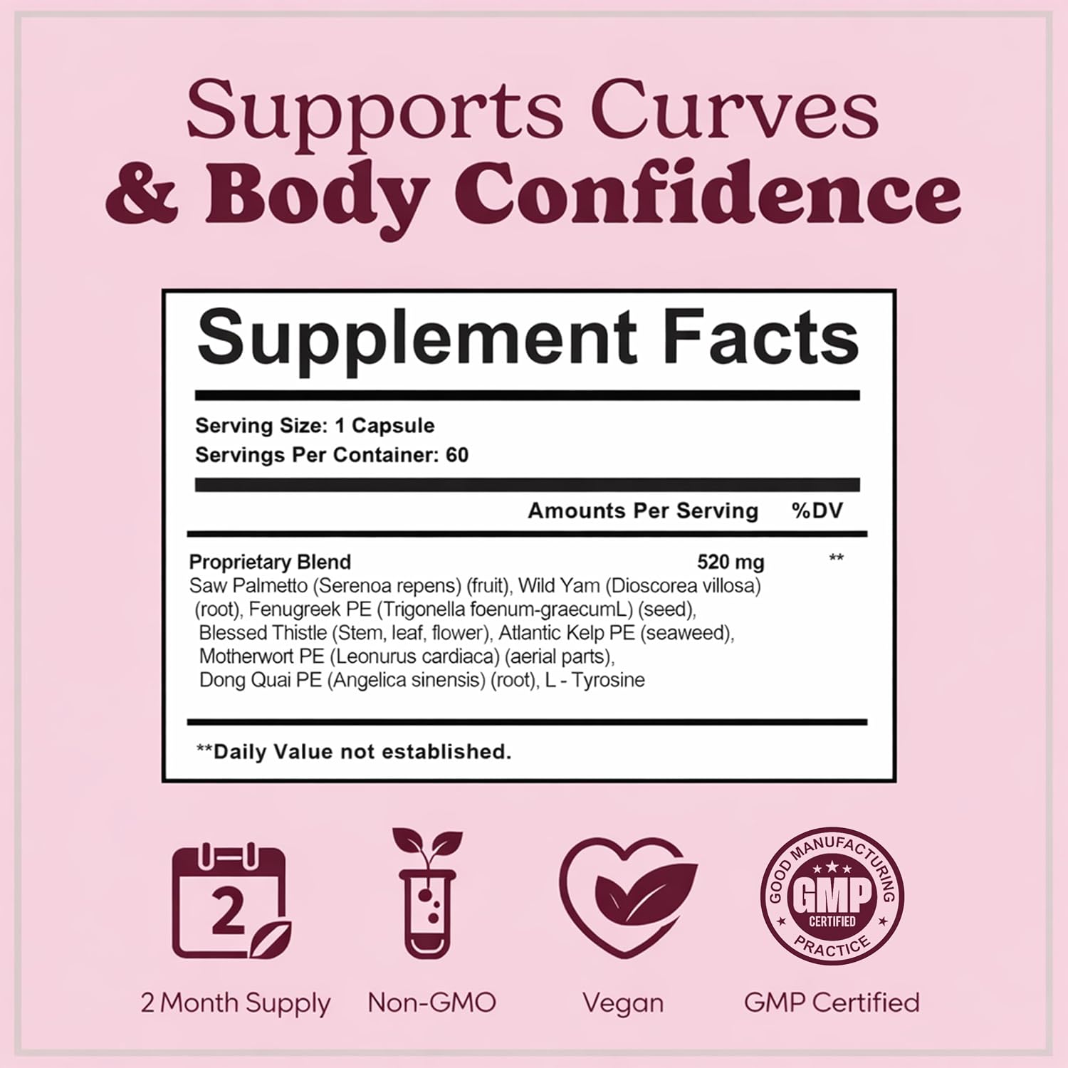Pretty Privates Bum Enhancer Supplement - Natural Curve Support - 60 Count - görsel 3