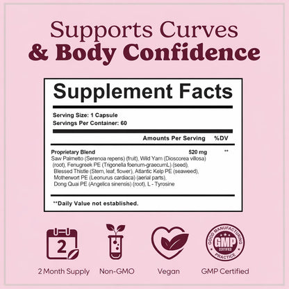 Pretty Privates Bum Enhancer Supplement - Natural Curve Support - 60 Count