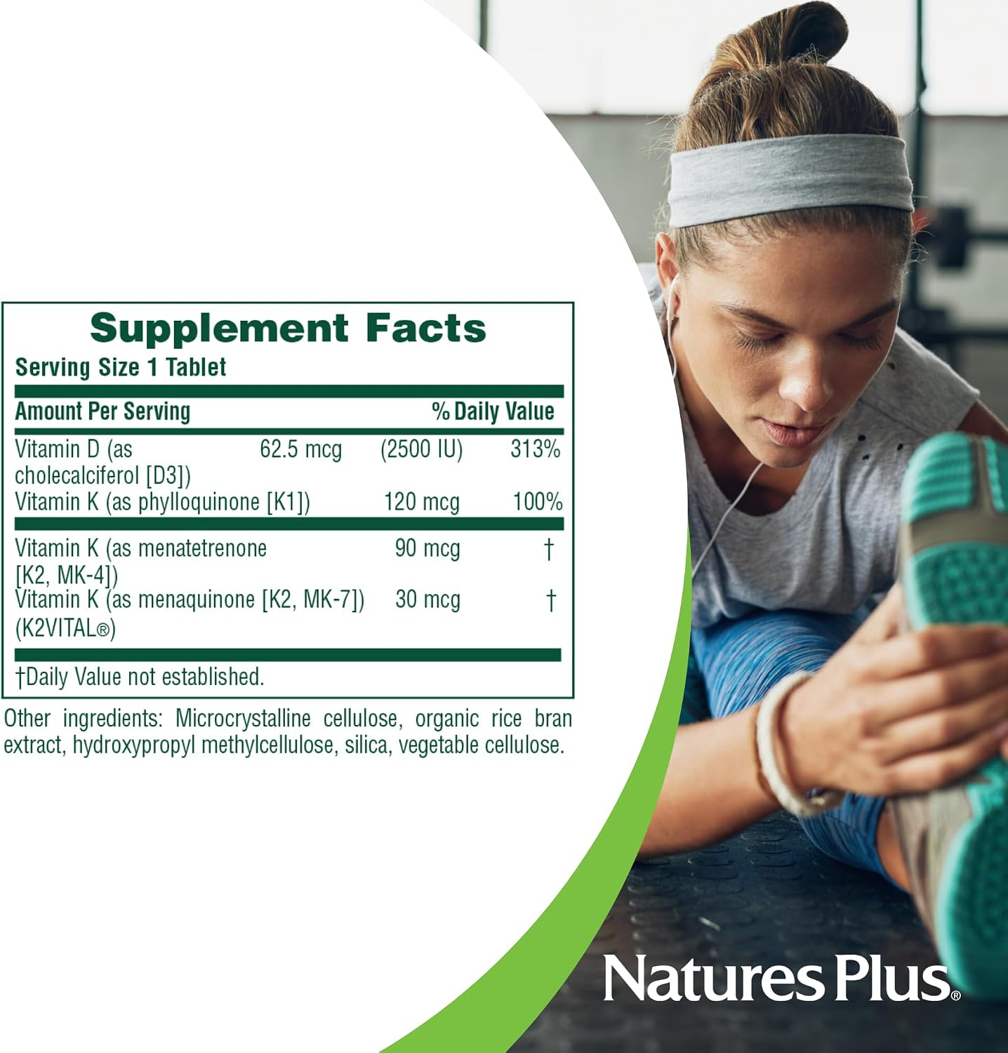 NaturesPlus Vitamin D3 and K2 – 90 Tablets - görsel 4