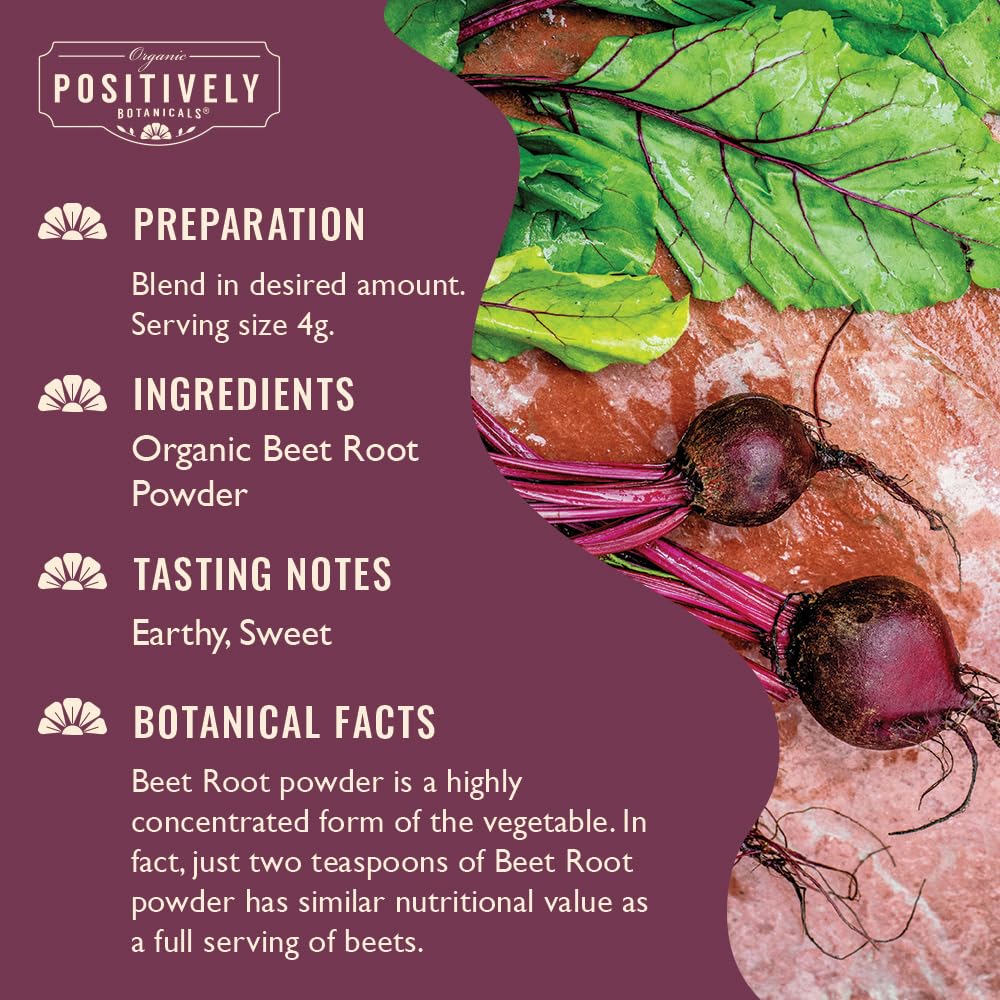 Organic Positively Botanicals Company, Beetroot Powder, 454 g - görsel 2