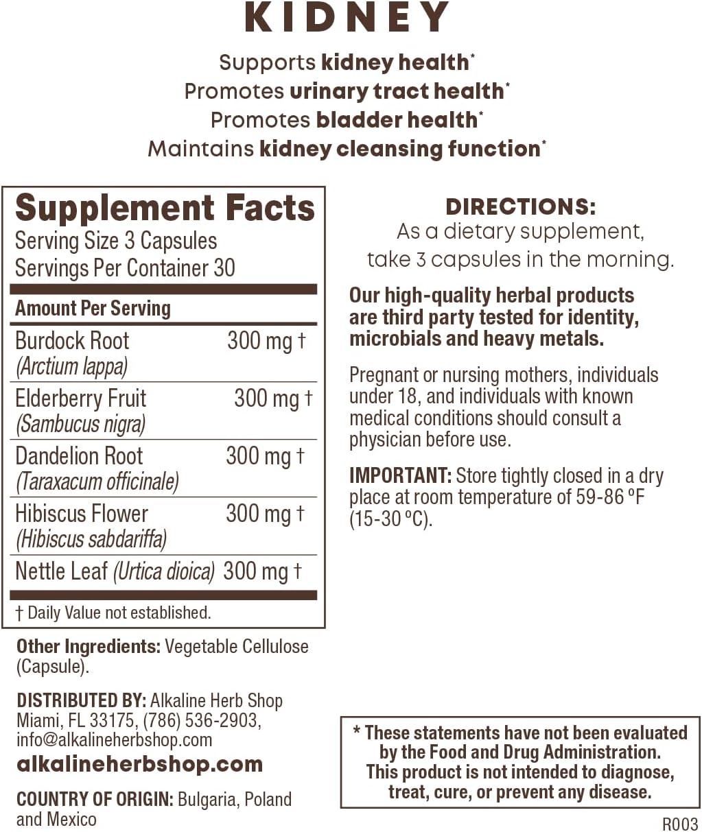 Alkaline Herb Store Kidney Supplement 90 Capsules - görsel 2