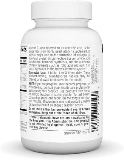 Source Naturals Chewable C, Acerola Cherry, Antioxidant Immune Support - 120mg - 100 Fruit Flavoured Tablets