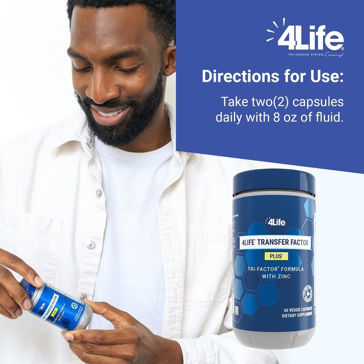 4Life Transfer Factor Plus Zinc Immune Support with Mushrooms, 60 Vegetable Capsules - görsel 5