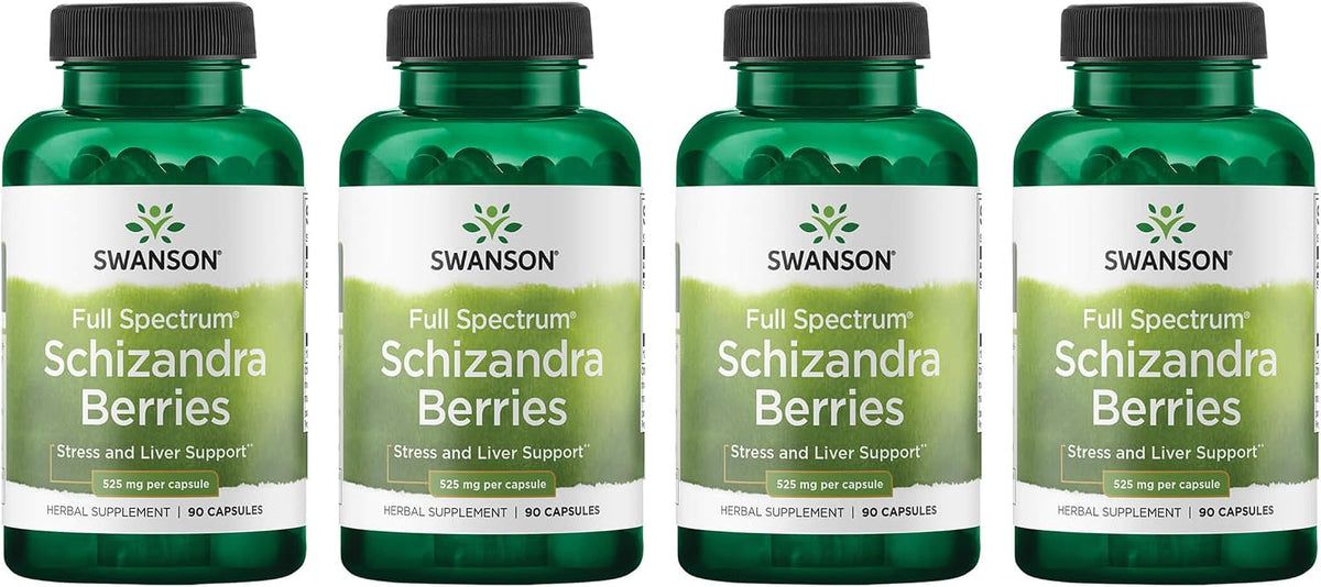 Swanson Full Spectrum Schizandra Berries - 90 Capsules, 525mg Each - görsel 9