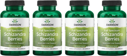 Swanson Full Spectrum Schizandra Berries - 90 Capsules, 525mg Each