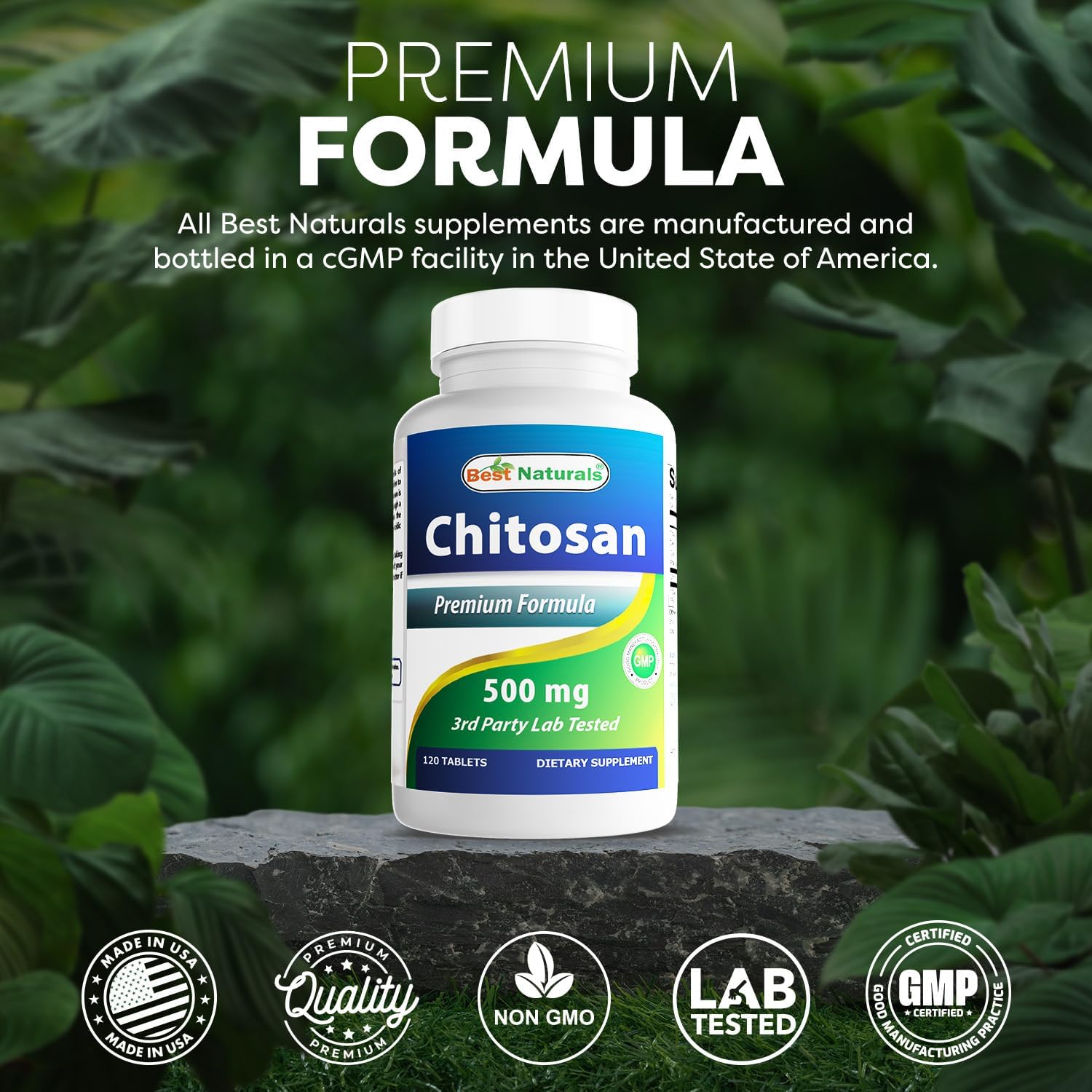 Best Naturals Chitosan 500 mg - 120 Tablets (Pack of 3) - görsel 5