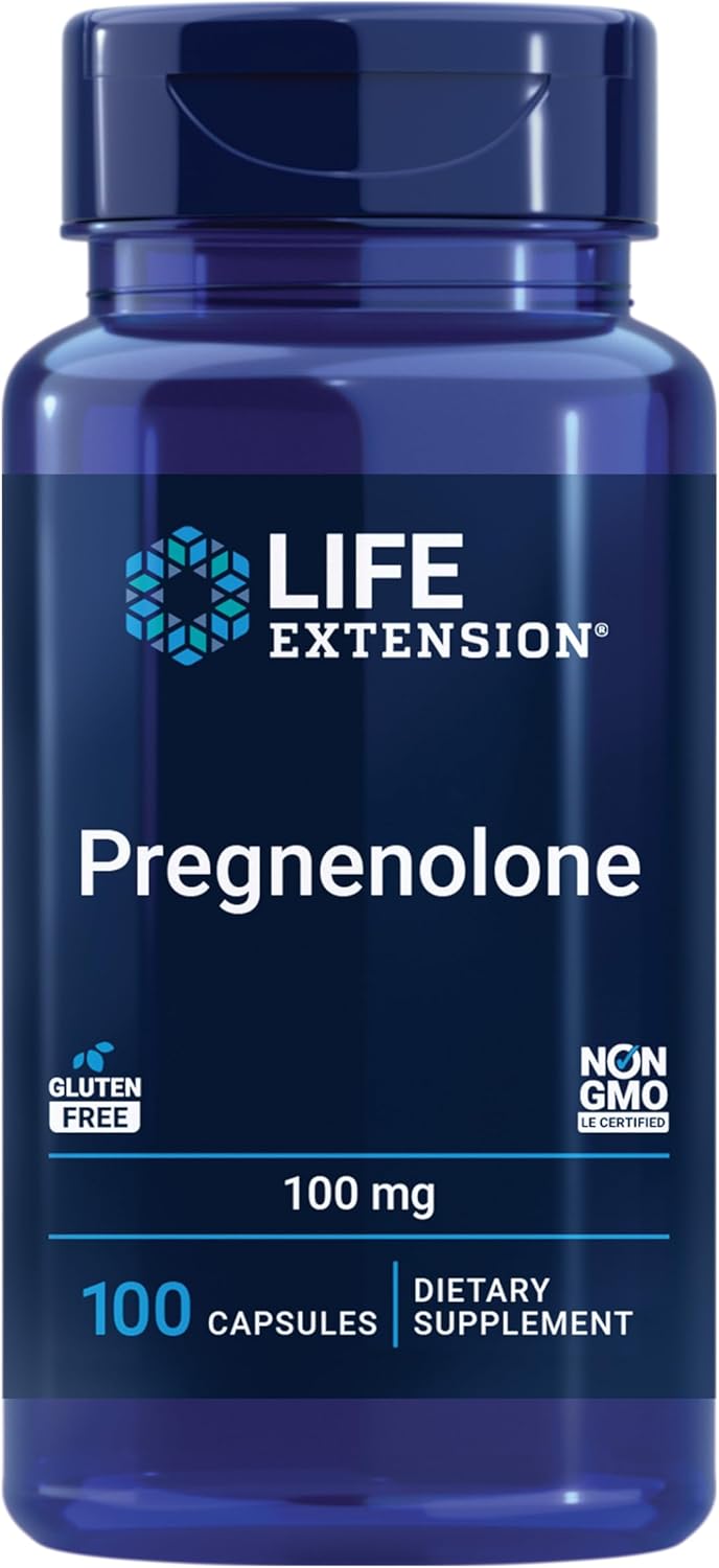 Life Extension Pregnenolone 100 mg – Hormone Balance, Memory & Cognitive Support – 100 Capsules - görsel 1