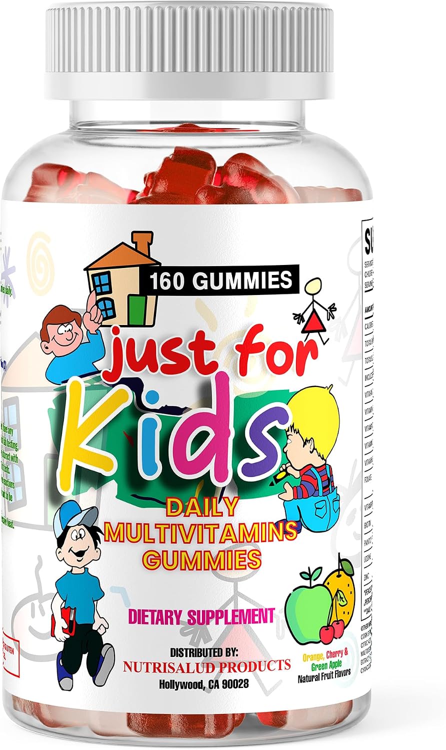 Nutrisalud Products Kids Multivitamin Gummies – 160 Count, Natural Fruit Flavours with Vitamins C, D, B6, B12 & Zinc - görsel 1