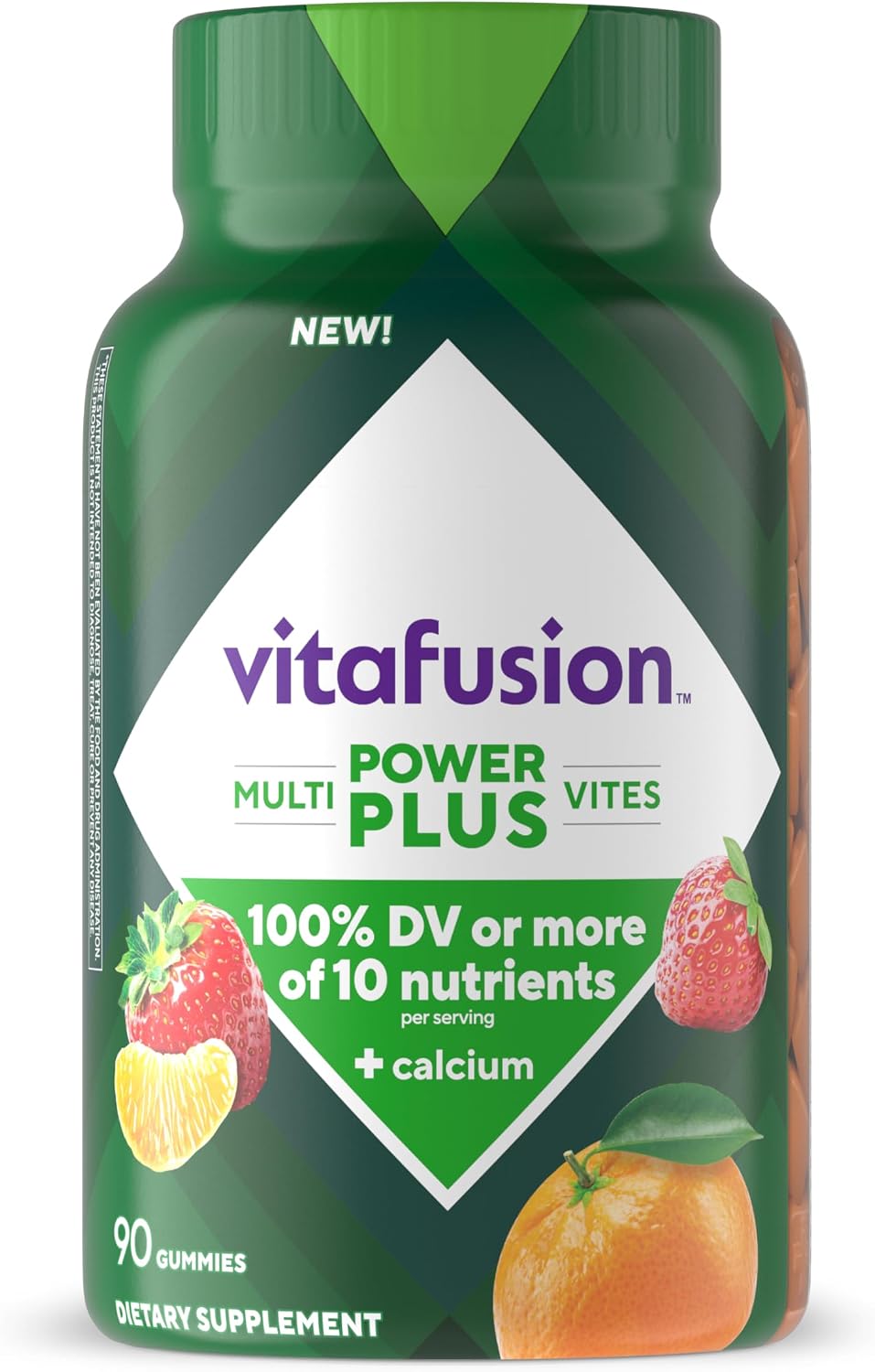 Vitafusion Power+ Multivites Adult Multivitamin Gummies, Strawberry Tangerine, 90 Gummies - görsel 1
