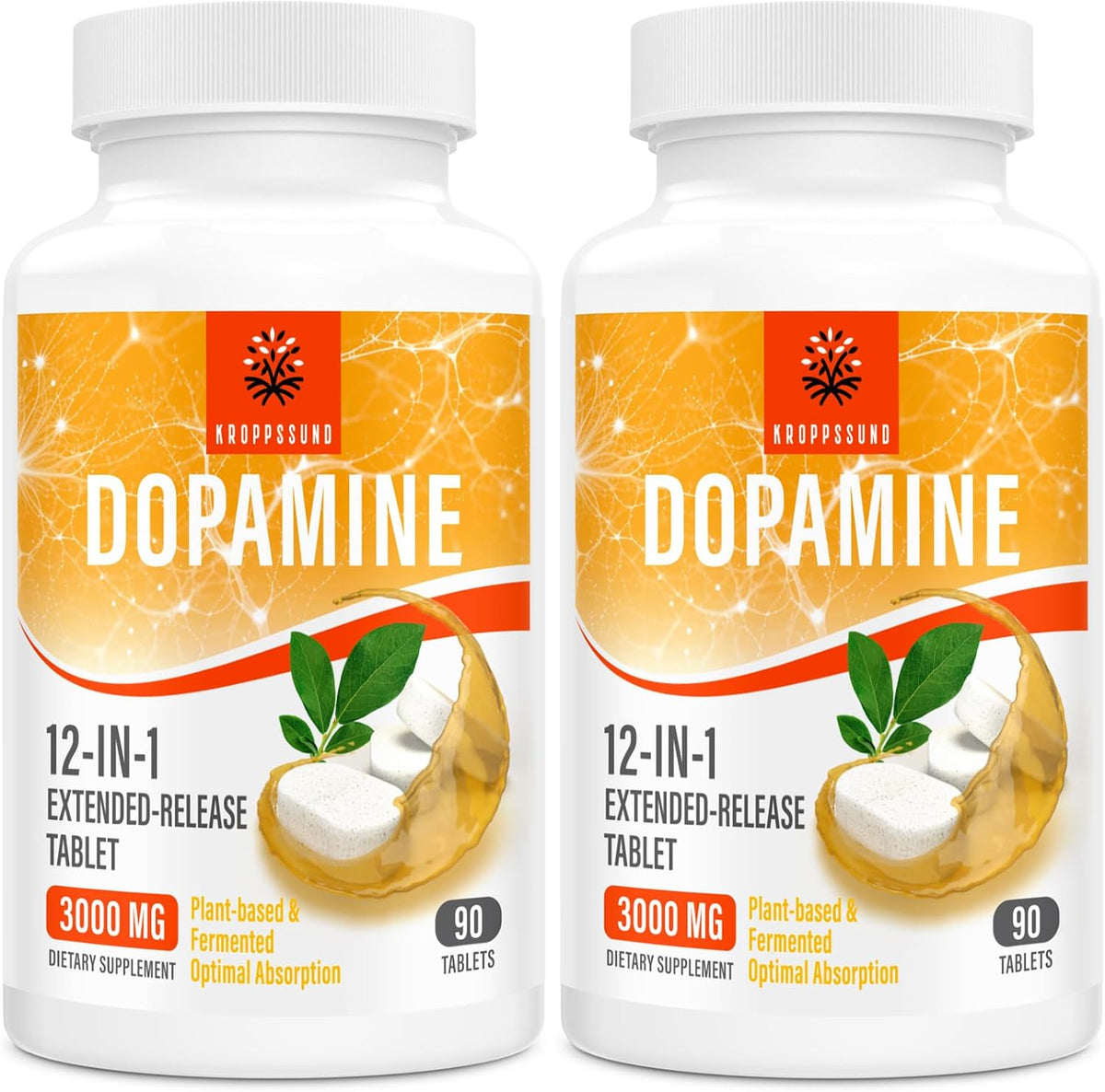 Kroppssund Dopamine Supplement with L-Theanine & Ashwagandha – 12-in-1 Prolonged Release Formula (90 Tablets) - görsel 7