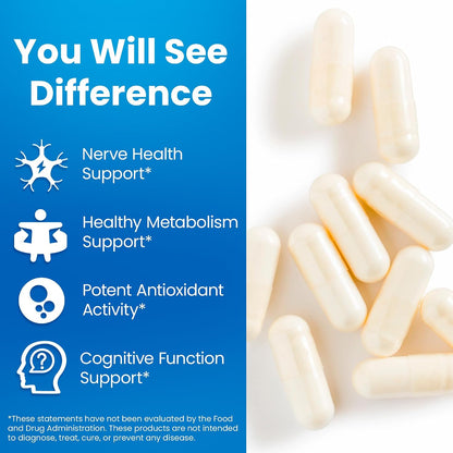 VANI 250mg Vitamin B1 with Benfotiamine – Enhanced Formula, Fat- & Water-Soluble Thiamine Supplement (120 Capsules, Gluten-free)