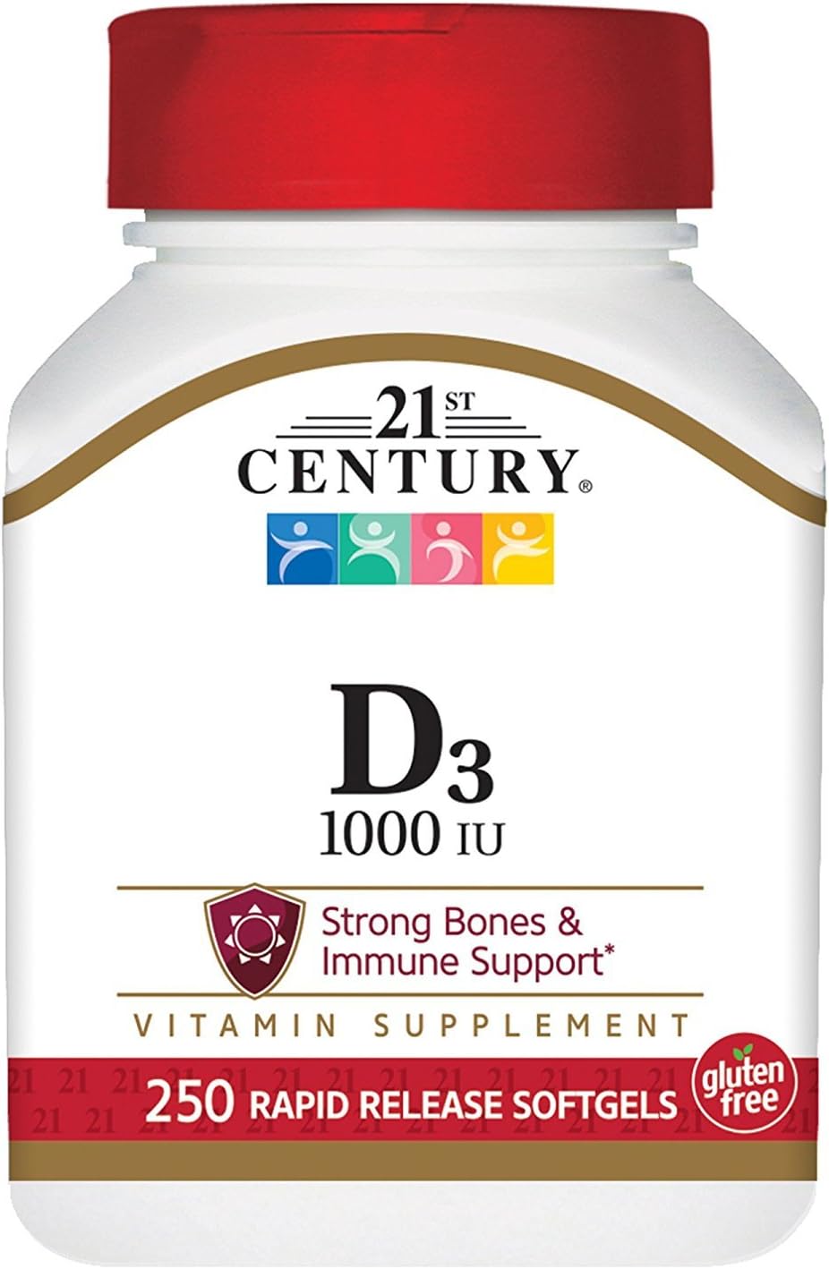 21st Century D3 1000 IU Softgels, 250 Capsules - görsel 1