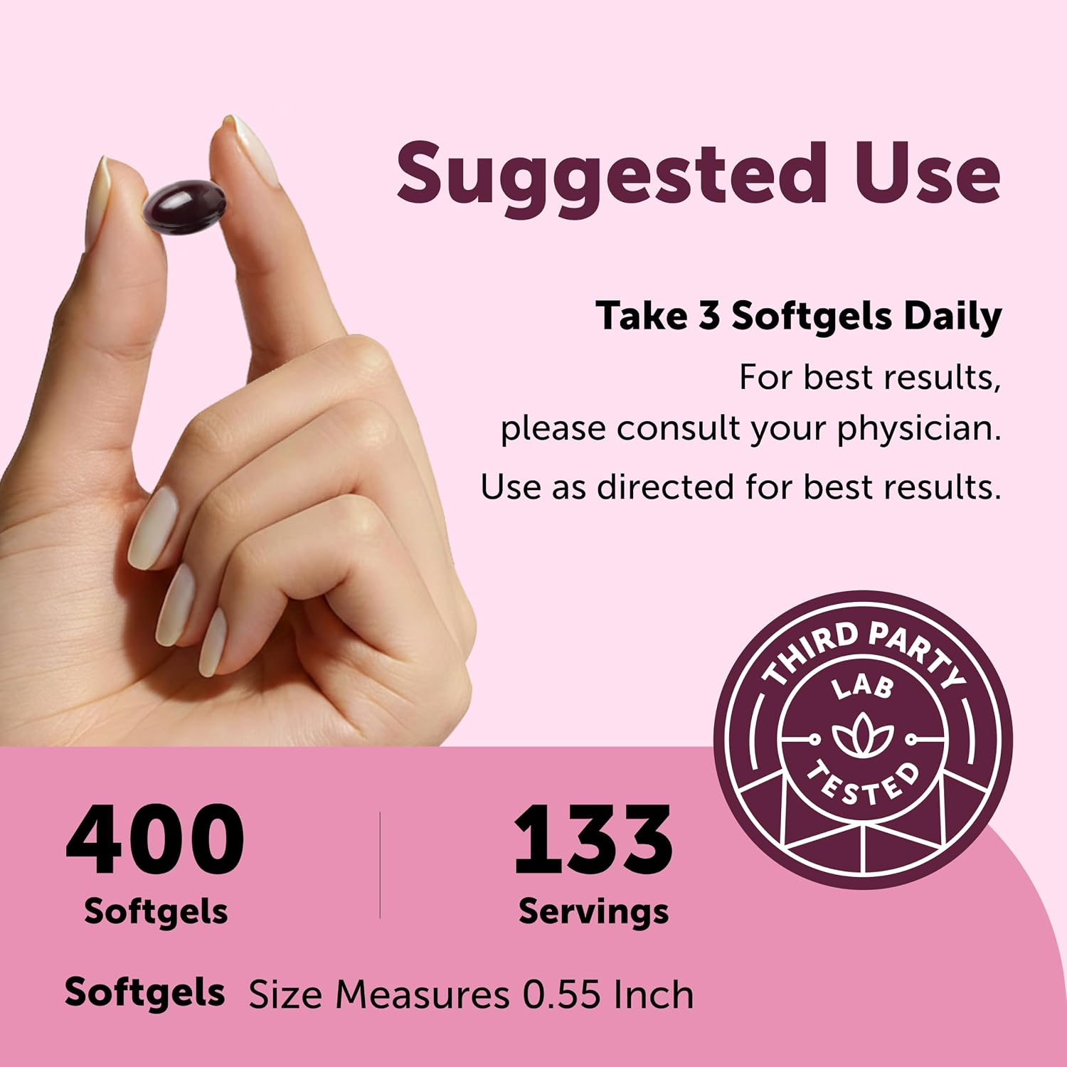 Micro Ingredients Hair, Skin and Nails Vitamins for Women & Men - 400 Soft gel capsules with MCT Oil, 21-in-1 Complex with Argan Oil, Hyaluronic Acid, Collagen, Keratin & Biotin - Non-GMO, Gluten-free - görsel 4