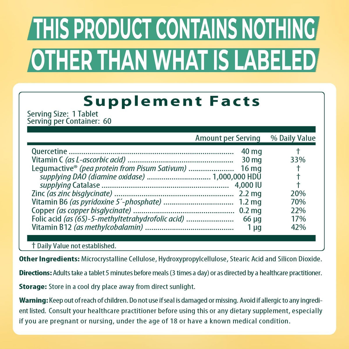 NATURDAO Plus® DAO Enzyme – 1,000,000 HDU – 60 Extended Release Tablets - görsel 6