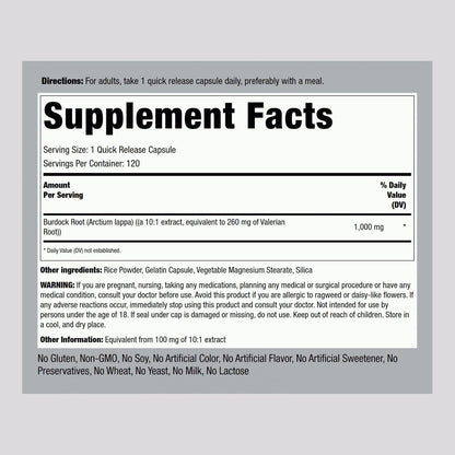 Piping Rock Burdock Root Capsules (120 Count)