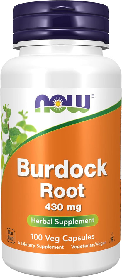 NOW Foods Burdock Root (Arctium lappa) 430 mg, Herbal Food Supplement, 100 Vegan Capsules