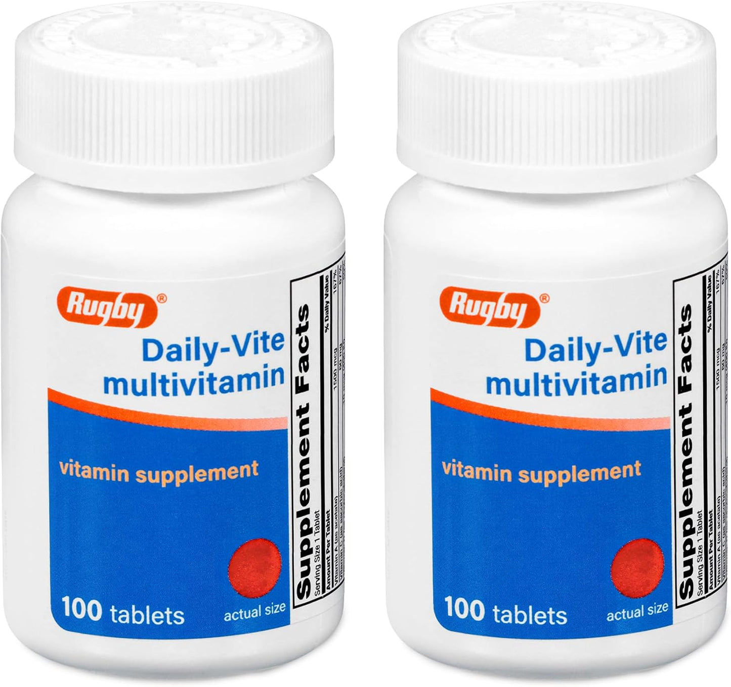 Rugby Daily-Vite Multivitamin – Daily Vitamin Supplement – 100 Tablets (2 Pack) - görsel 1
