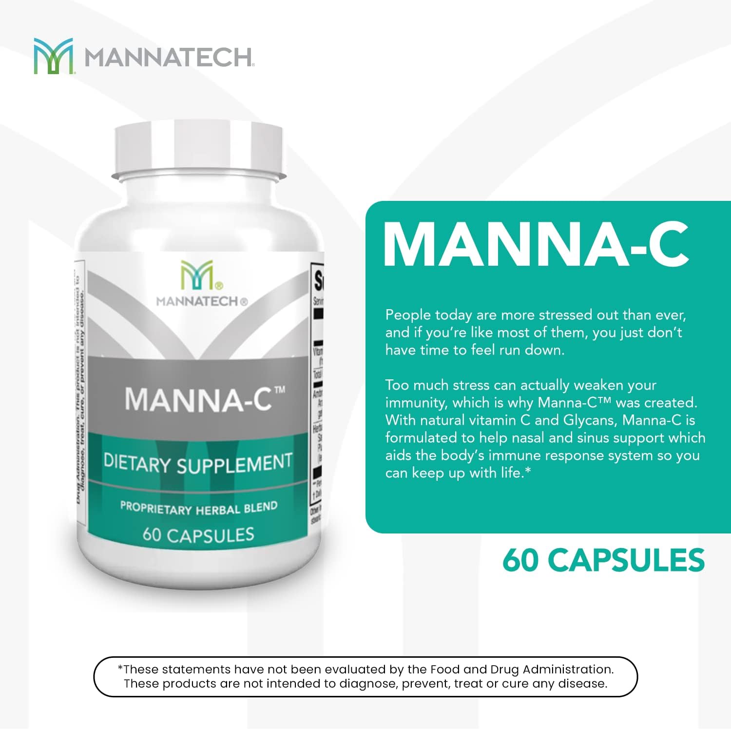 Nasal and Sinus Support with Immune Defence – Manna-C – 60 Capsules - görsel 3