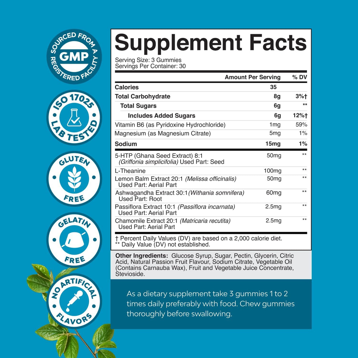 Pure Calm and Relaxing Magnesium Supplement – Magnesium for Stress Support & Rest Ease for Adults – High Absorption Mg Citrate Gummies with L Theanine & Ashwagandha for Muscle Cramps – 90 Count - görsel 8