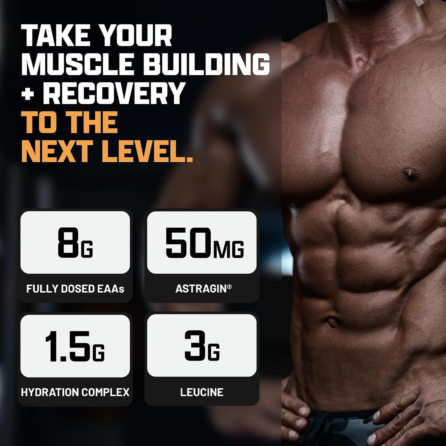 Nutrex Research EAA Hydration | EAAs + BCAA Powder | Muscle Recovery & Hydration | 8g EAAs + Electrolytes | 30 Servings | Mango Flavour - görsel 4