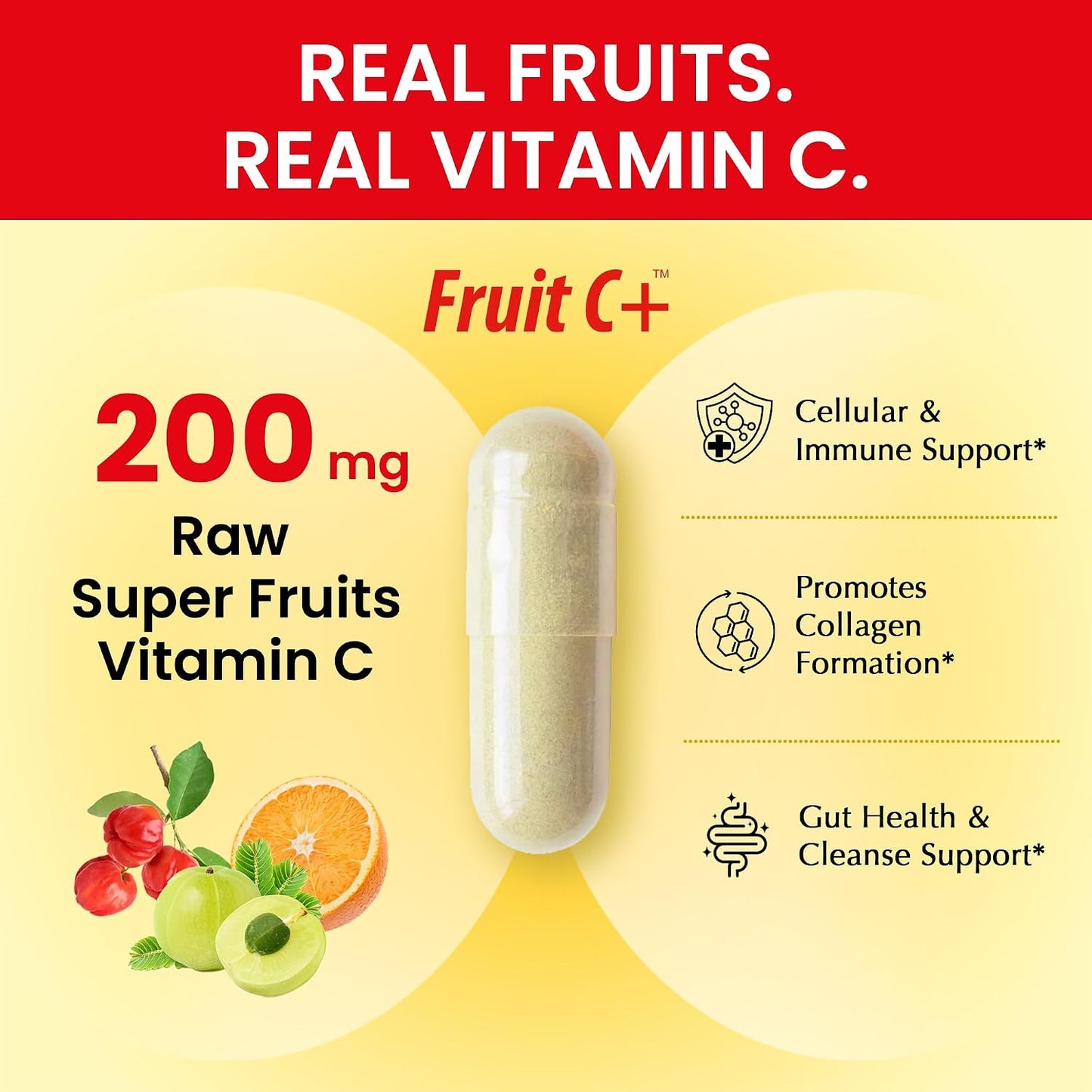Organic Veda Super Fruits Vitamin C Food Supplement - Amla Fruit & Acerola Vitamin C Capsules with Bioflavonoids for Daily Immune System Support - Organic Whole Food Fruit C+ Antioxidant Complex, 120 Vegan Capsules - görsel 4
