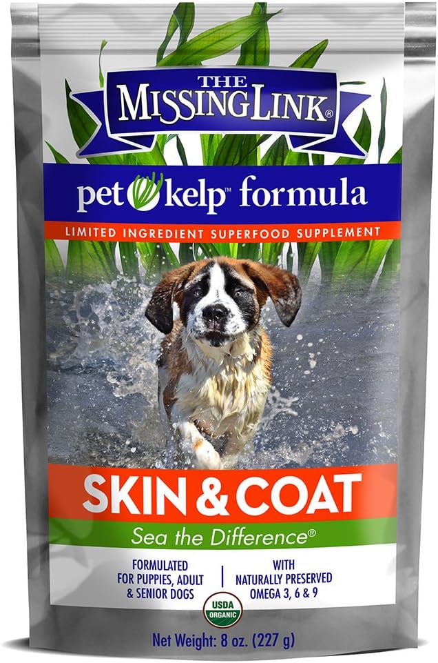The Missing Link Pet Kelp Canine Skin & Coat 8oz Superfood Powdered Supplement, Organic & Limited Ingredient Formula for Dogs - görsel 4