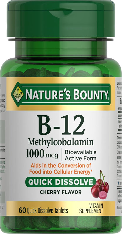 Nature's Bounty Vitamin B12 1000mcg, 60 Tablets