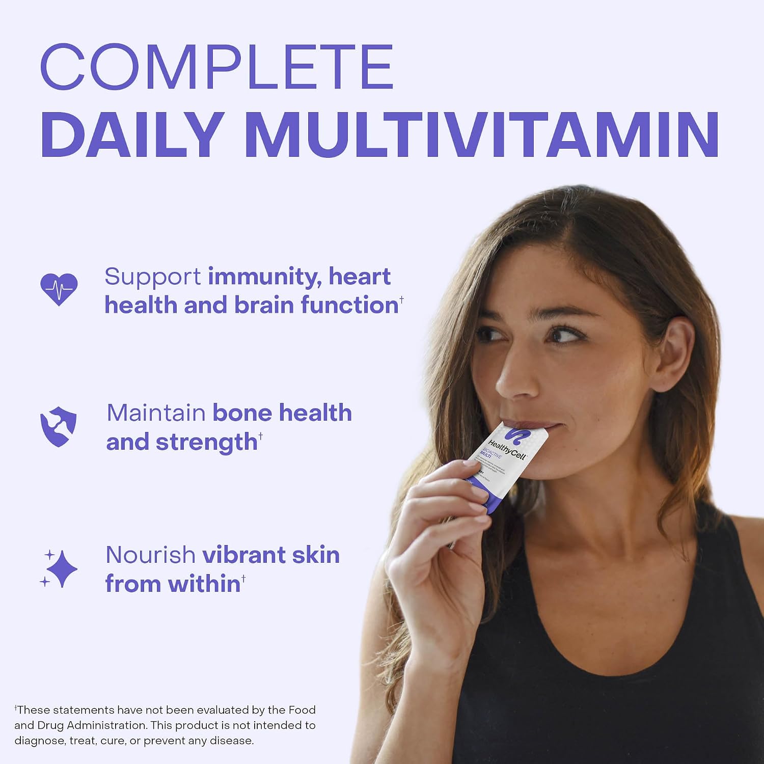 Healthycell Bioactive Daily Liquid Multivitamin for Men & Women – 20+ Essential Vitamins, Minerals & Antioxidants for Brain, Heart, Immune Support, Skin & Hair Support - 14 Gel Packs - görsel 2