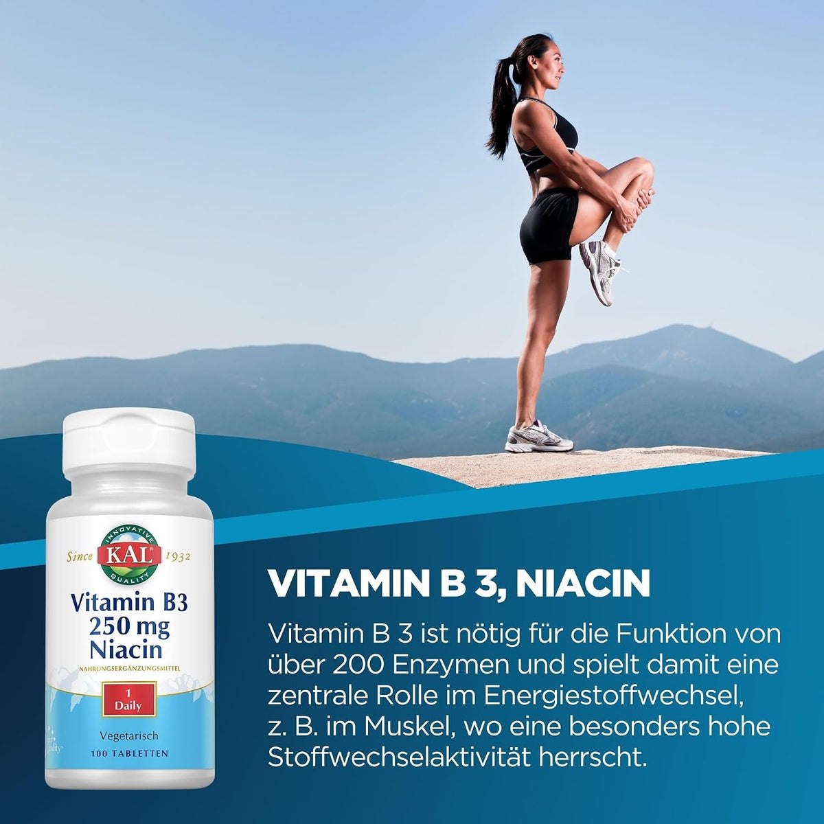 Kal 250 mg Niacin Tablets, 100 Tablets - görsel 2