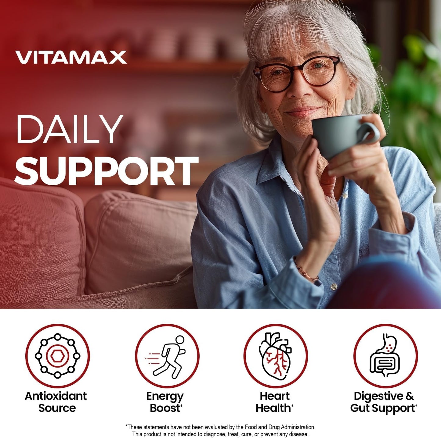 Vitamax Gluco Health Support - 16-in-1 Herbal Blend with Ceylon Cinnamon, ACV, Turmeric - 60 Capsules - görsel 3