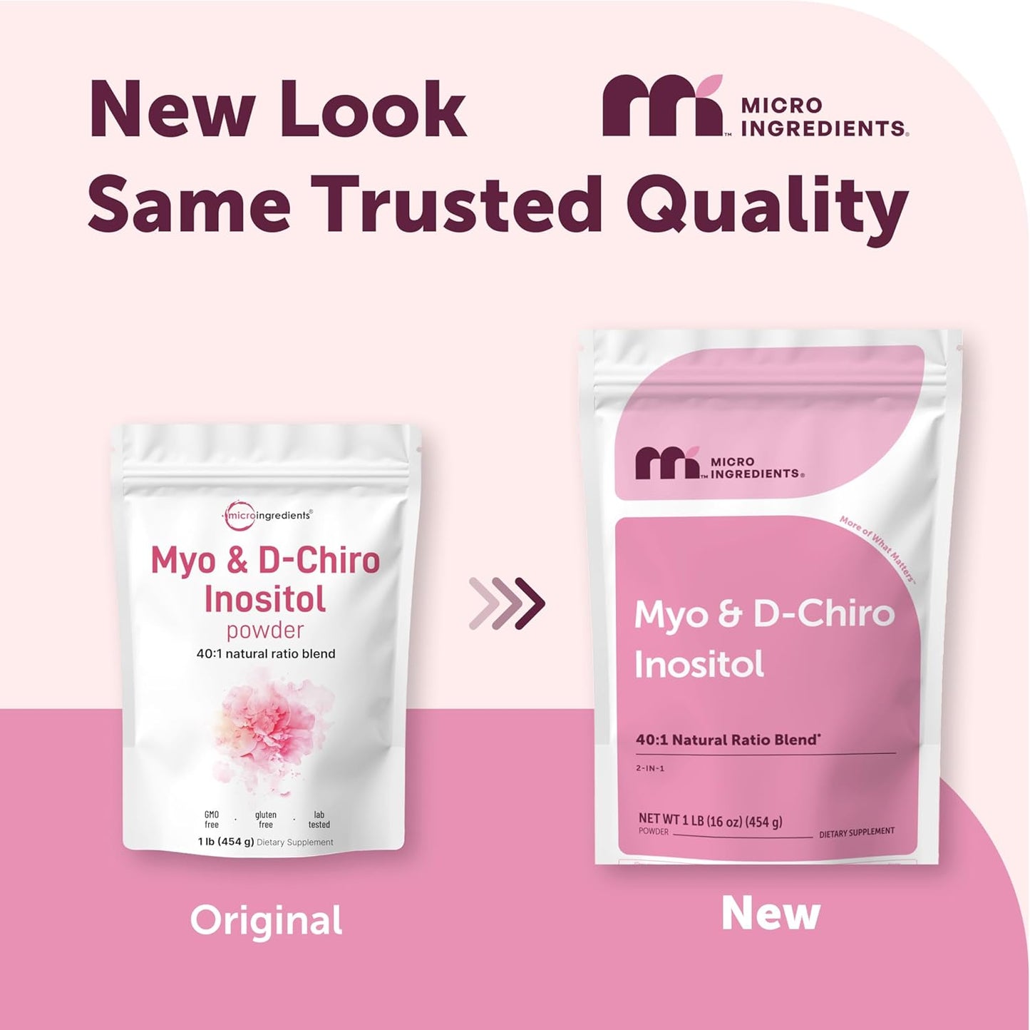 Micro Ingredients Myo-Inositol & D-Chiro Inositol Powder, 454g (221 Servings) | 40:1 Ideal Ratio | Non-GMO, Vegan, Filler-Free - görsel 2