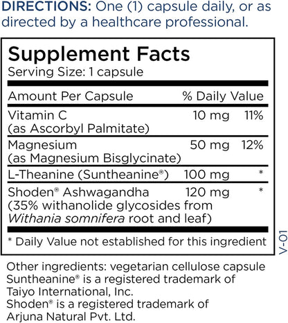 Metabolic Maintenance Ashwagandha Plus - Shoden Extract, L-Theanine & Magnesium - Stress Support - Vegetarian Capsules - Hypoallergenic Formula - 60 Servings