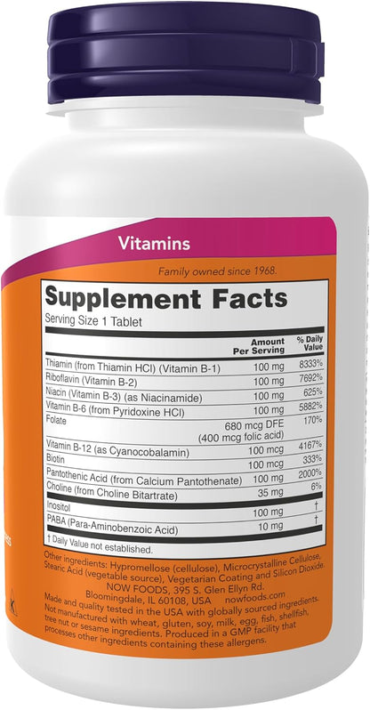 NOW Foods Vitamin B-100 Sustained Release Tablets - 100 Tablets