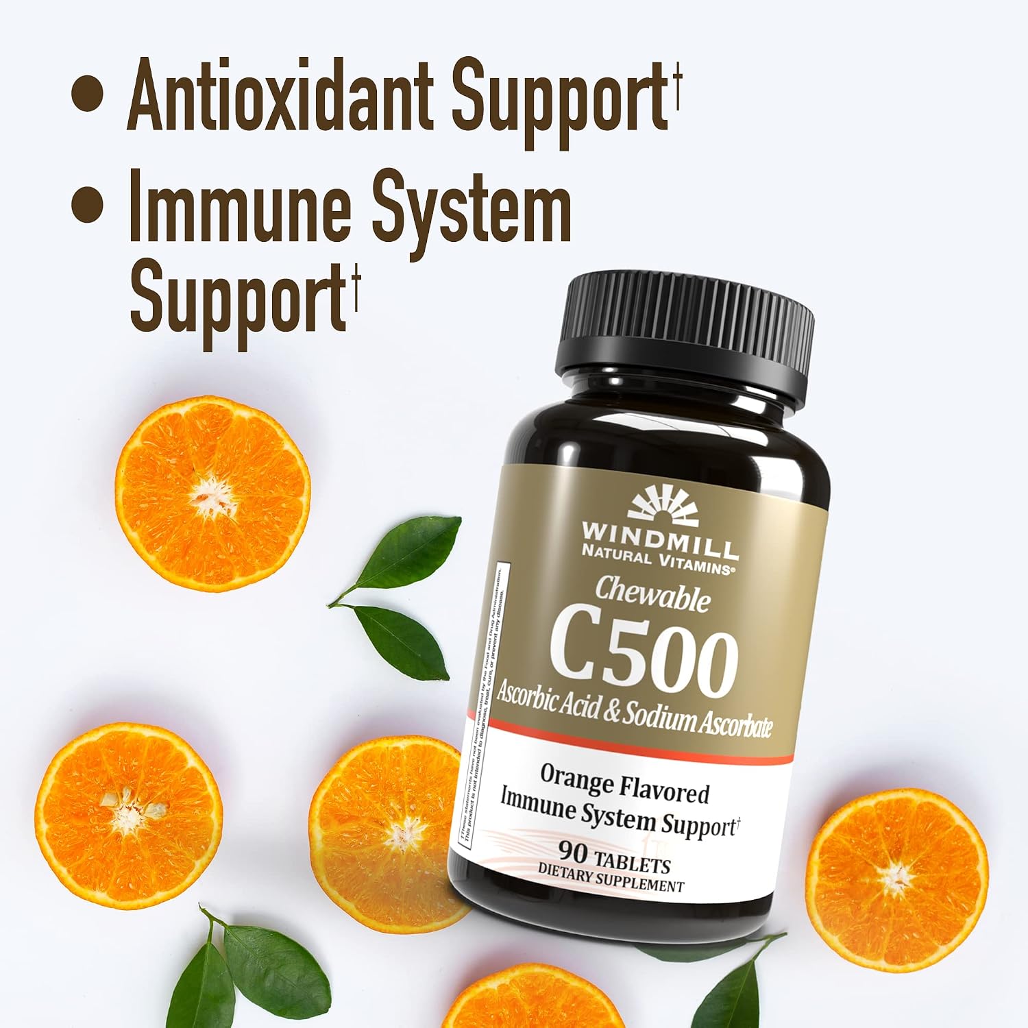Windmill Health Products Chewable Vitamin C-500, Immune System Support, Potent Antioxidants, 90 Tablets - görsel 2