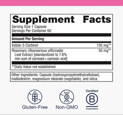 Metagenics Meta Indole-3-Carbinol - Oestrogen Balance Support, Antioxidant & Liver Health - 60 Capsules