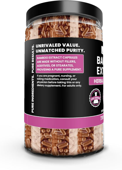 Pure Original Ingredients Bamboo Extract - 730 Capsules, Single Ingredient, No Fillers, Lab Verified