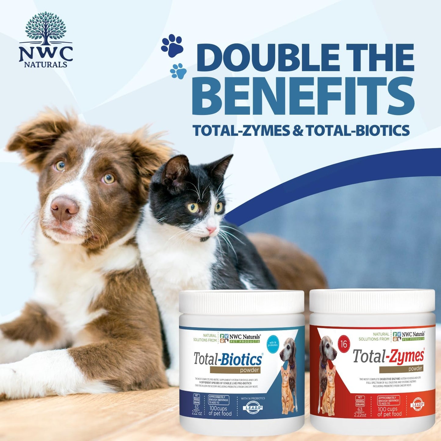 Mini Twin Pack Probiotics for Dogs and Cats - Digestive Enzymes & Probiotic Powder by NWC Naturals - görsel 5