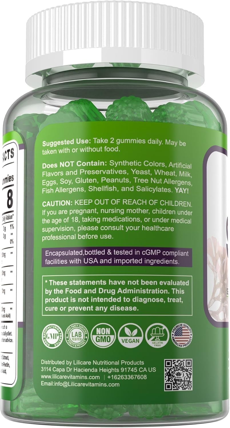Sea Moss Gummies – Irish Sea Moss Supplement with Bladderwrack, Burdock Root & Apple Cider Vinegar (2-Pack) - görsel 8