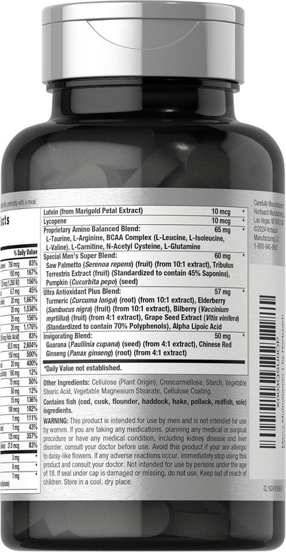 Horbäach Men's Multivitamin - 60 Coated Caplets - Advanced Formula with Vitamin C, D, Magnesium & Zinc